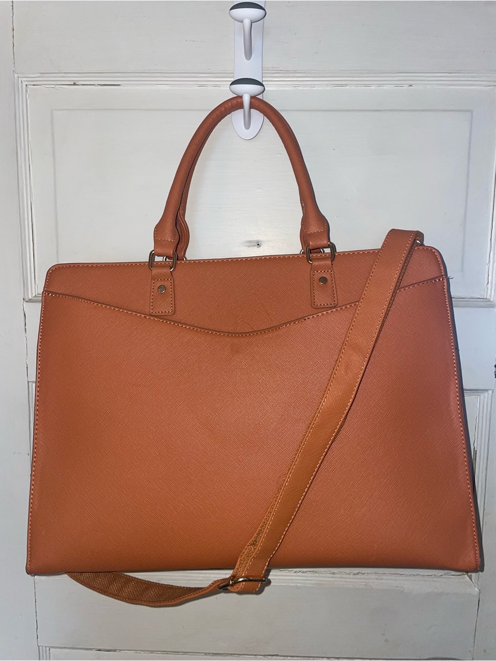 Structured Computer Bag - Tan